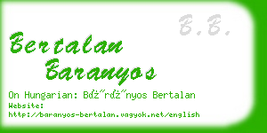 bertalan baranyos business card